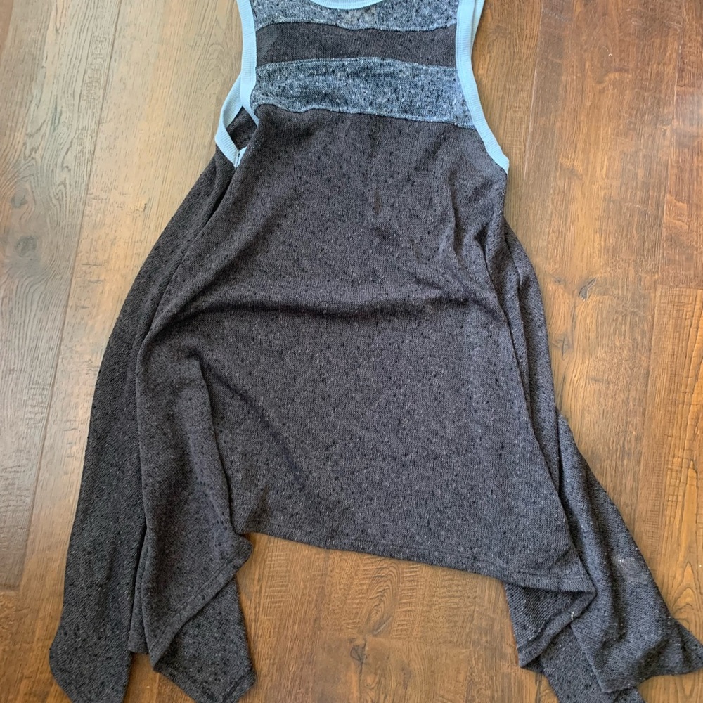 We The Free Charcoal and Light Blue Knit Top